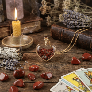 Duże serce z czerwonym jaspisem