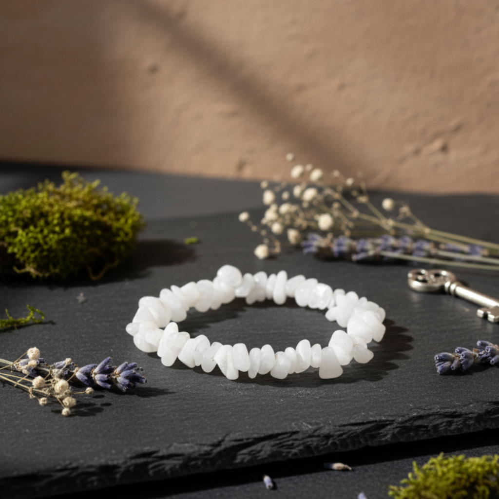 Bransoletka z kamieniem księżycowym – kamień intuicji, kobiecości i harmonii