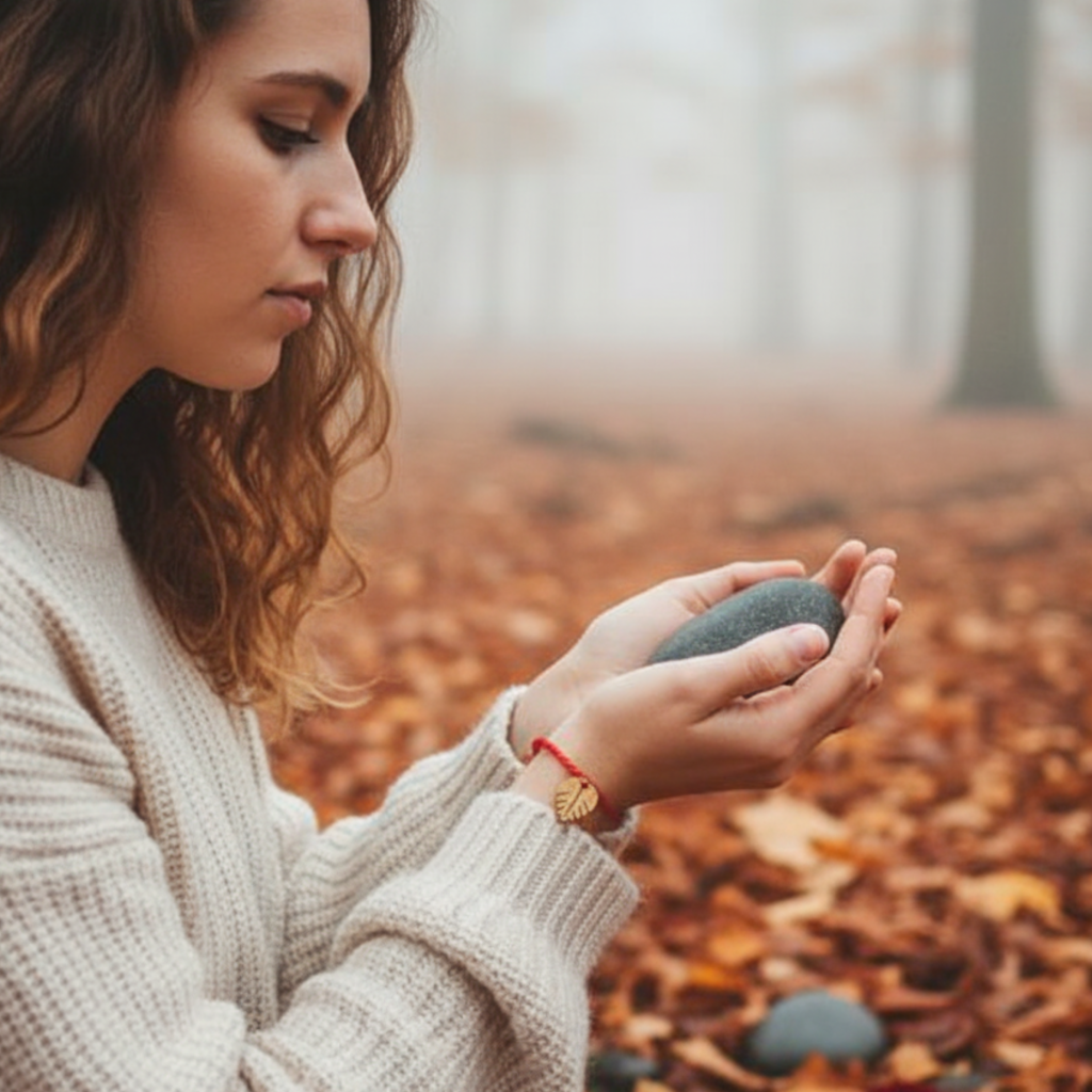 Czerwona nitka z liściem – amulet odrodzenia, szczęścia i ochrony energetycznej