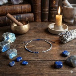 Subtelna bransoletka z Labradorytu i lapisu lazuli