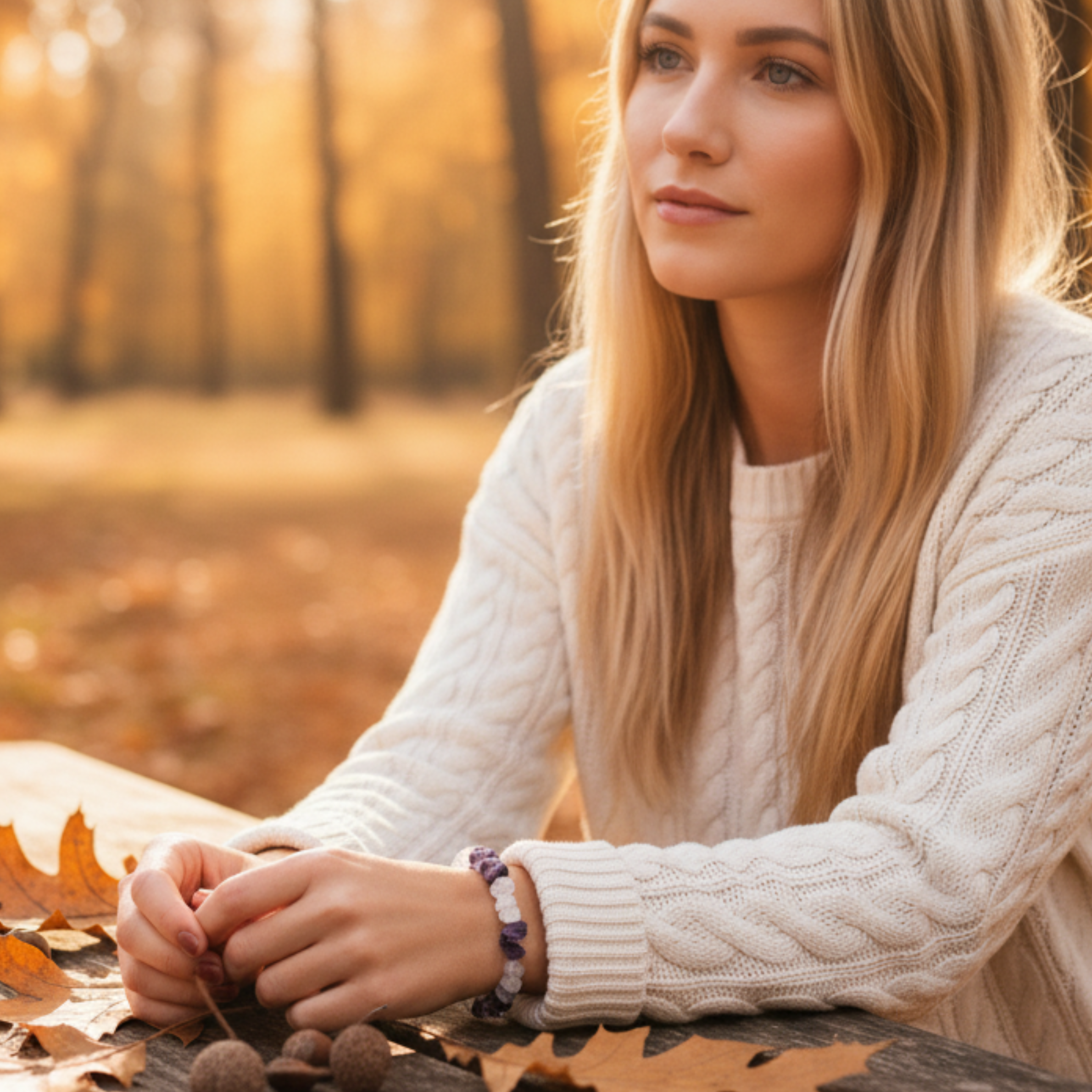 Bransoletka z kryształu górskiego i ametystu(1) Bransoletka z kryształu górskiego i ametystu – kamienie spokoju, ochrony i duchowej harmonii