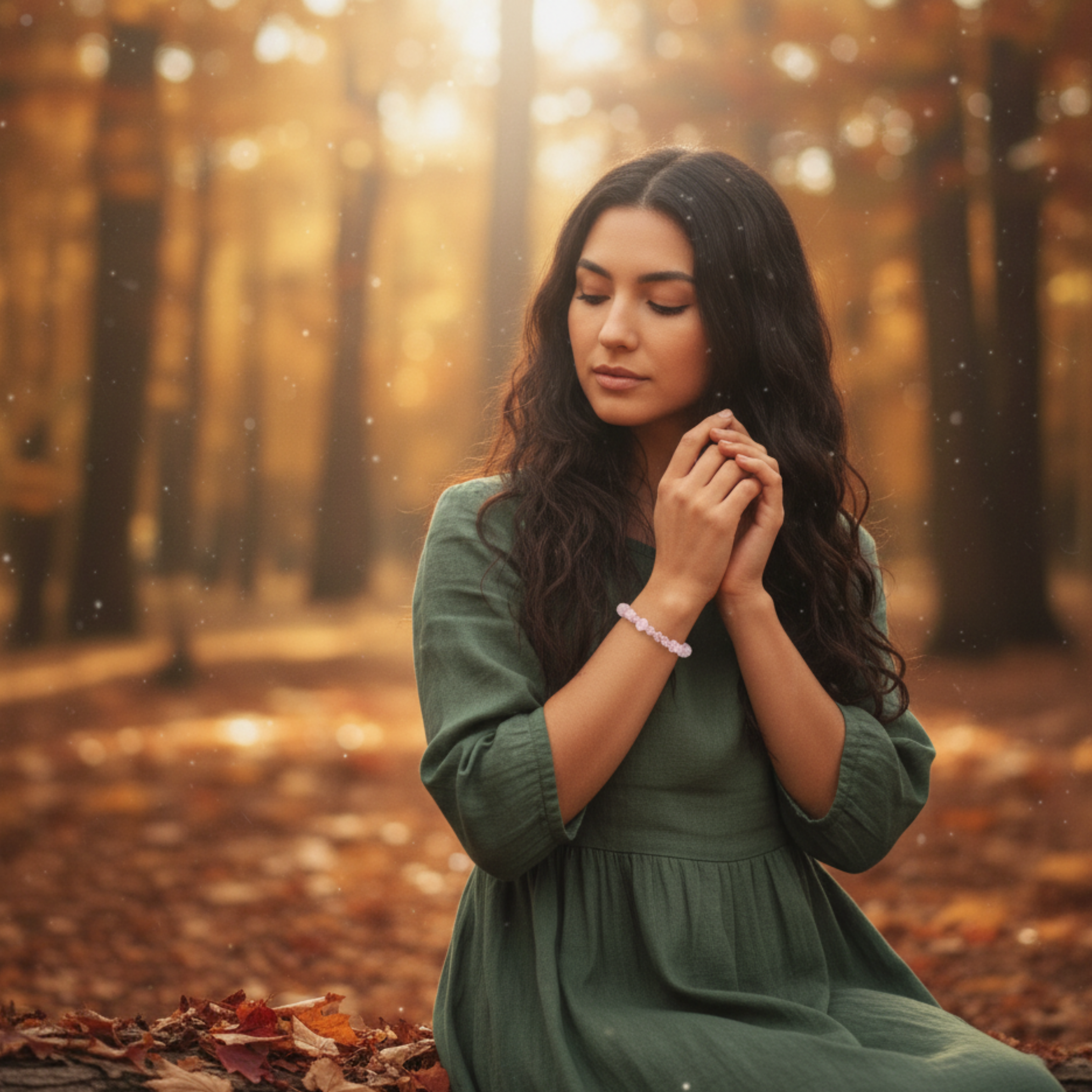 Bransoletka z różowym kwarcem i kryształem górskim(1) Bransoletka z różowego kwarcu i kryształu górskiego – kamienie miłości, harmonii i oczyszczenia