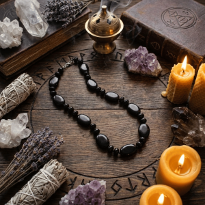 Naszyjnik z czarnego agatu