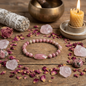 Bransoletka z rodochrozytu w stylu glamour