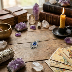 Zawieszka charms podwójna ochrona Ręka Fatimy z Okiem Proroka